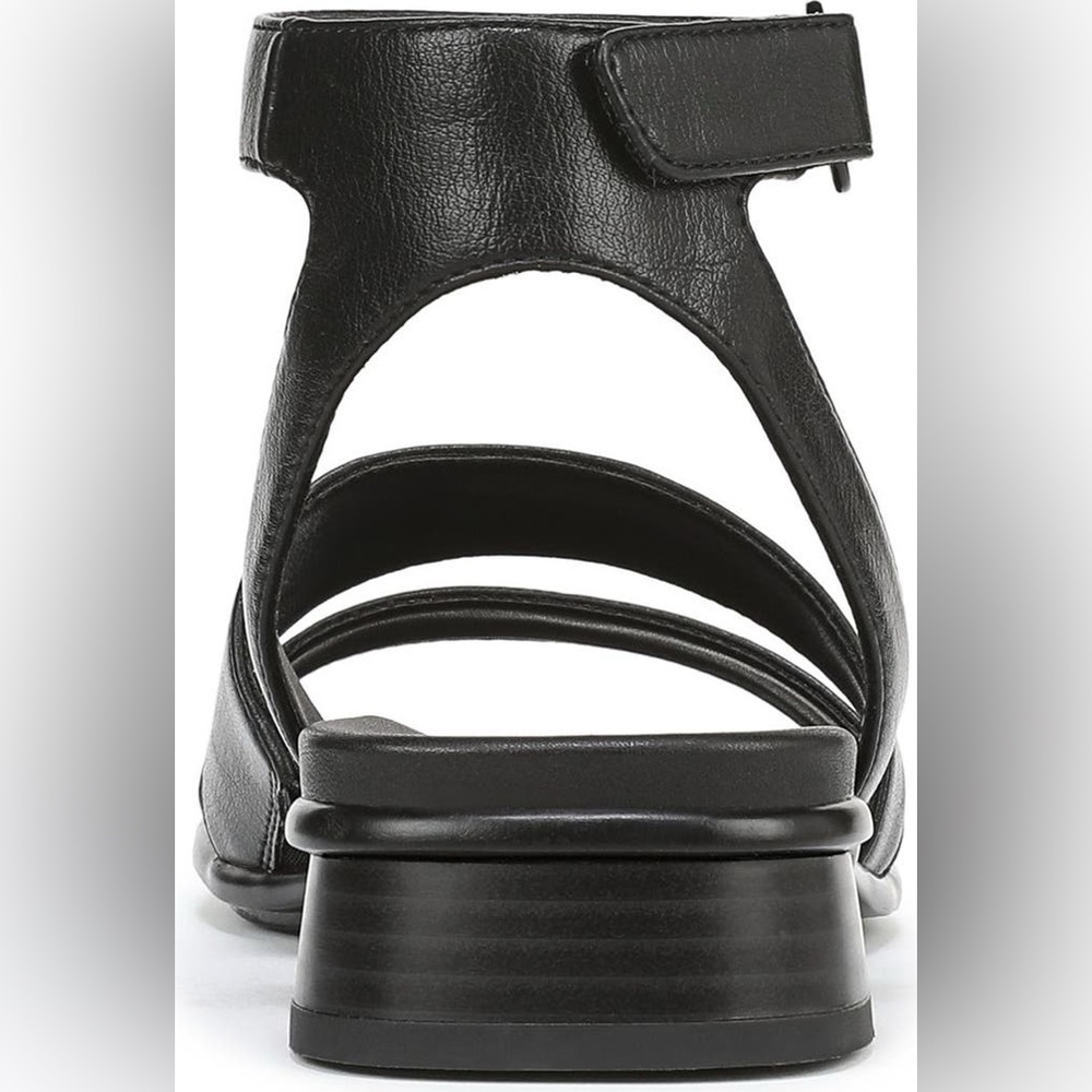 NATURALIZER EFFIE SQUARE TOE BLACK SANDALS 11 W WIDE - Picture 5 of 11